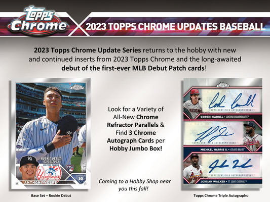 2023 Topps Chrome Update Series Baseball Jumbo Box