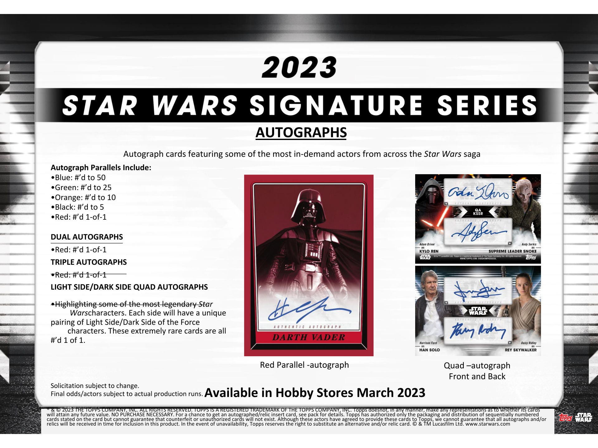 2023 TOPPS STAR WARS SIGNATURE SERIES – Collect