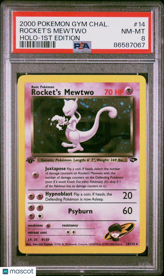 2000 PokéMon TCG Rocket's Mewtwo #14 PSA 8